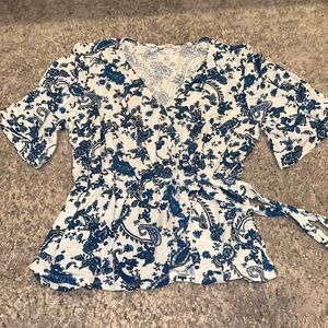 Francesca’s Blue and white Flowered Top